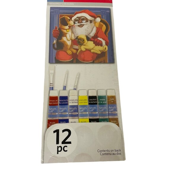 Artist's Loft 12-Piece Acrylic Painting Kit 4 Brushes Paint Palette & Tips - Picture 6 of 8